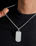 Moissanite Dog Tag Pendant #2