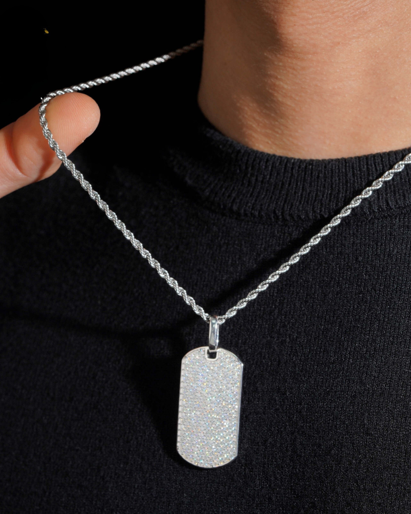 Moissanite Dog Tag Pendant #2